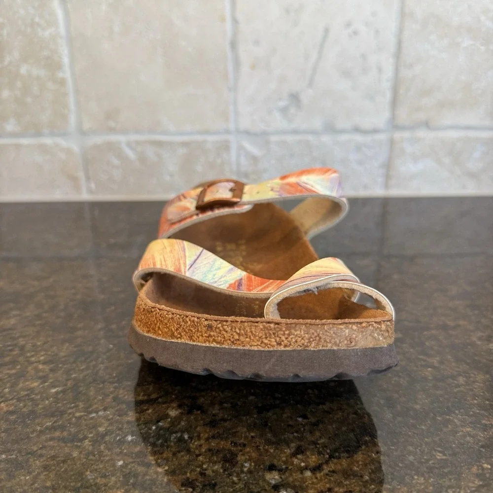 Papillio Birkenstock Tabora Multicolor Leather Sandals Women's 37 US 6